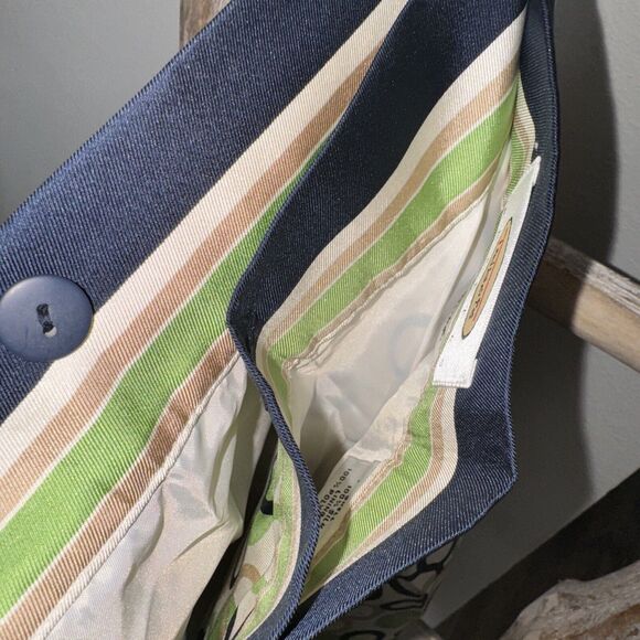 Vintage Talbots Silk Lined Wrap Green Navy Blue‎ Beige Skirt Size 4 - Picture 4 of 7